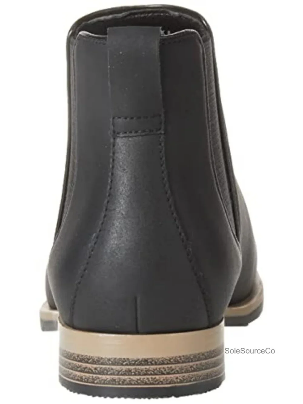 Men's Slip On Chelsea Ankle Boot Faux Leather Pull-On Almond Toe
